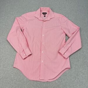 Calvin Klein Dress Shirt 15.5/32 Red White Checkered Button Up Slim Fit Non Iron